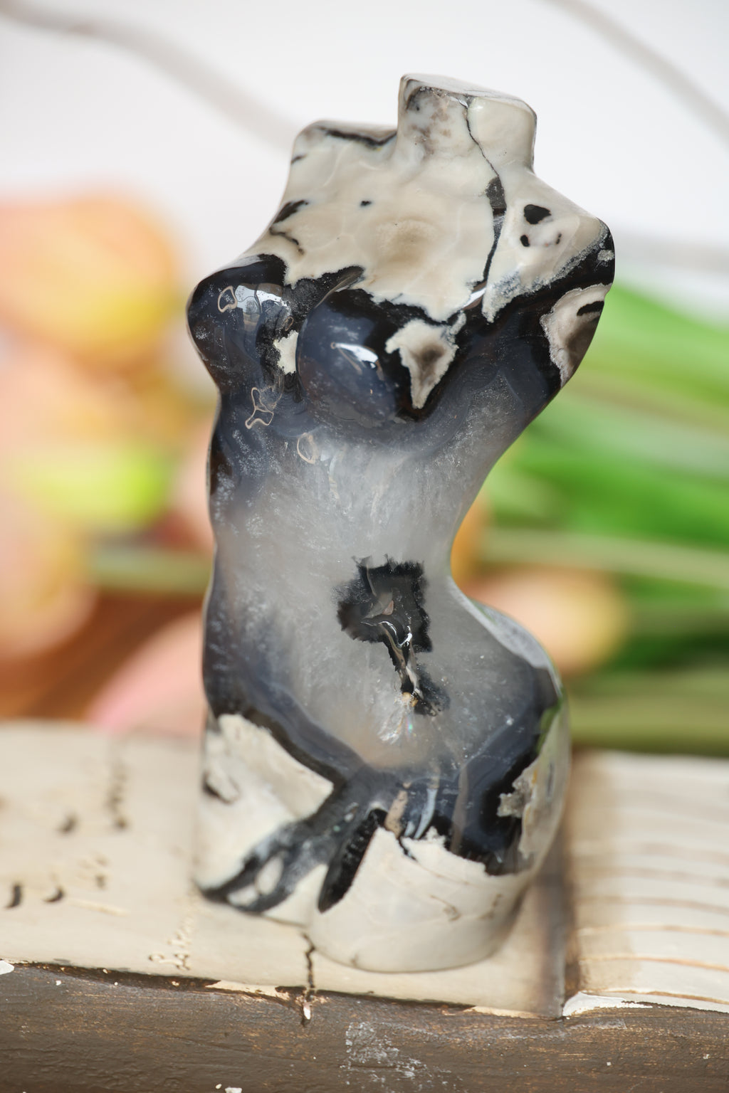 Volcano Agate Lady Bust Carving