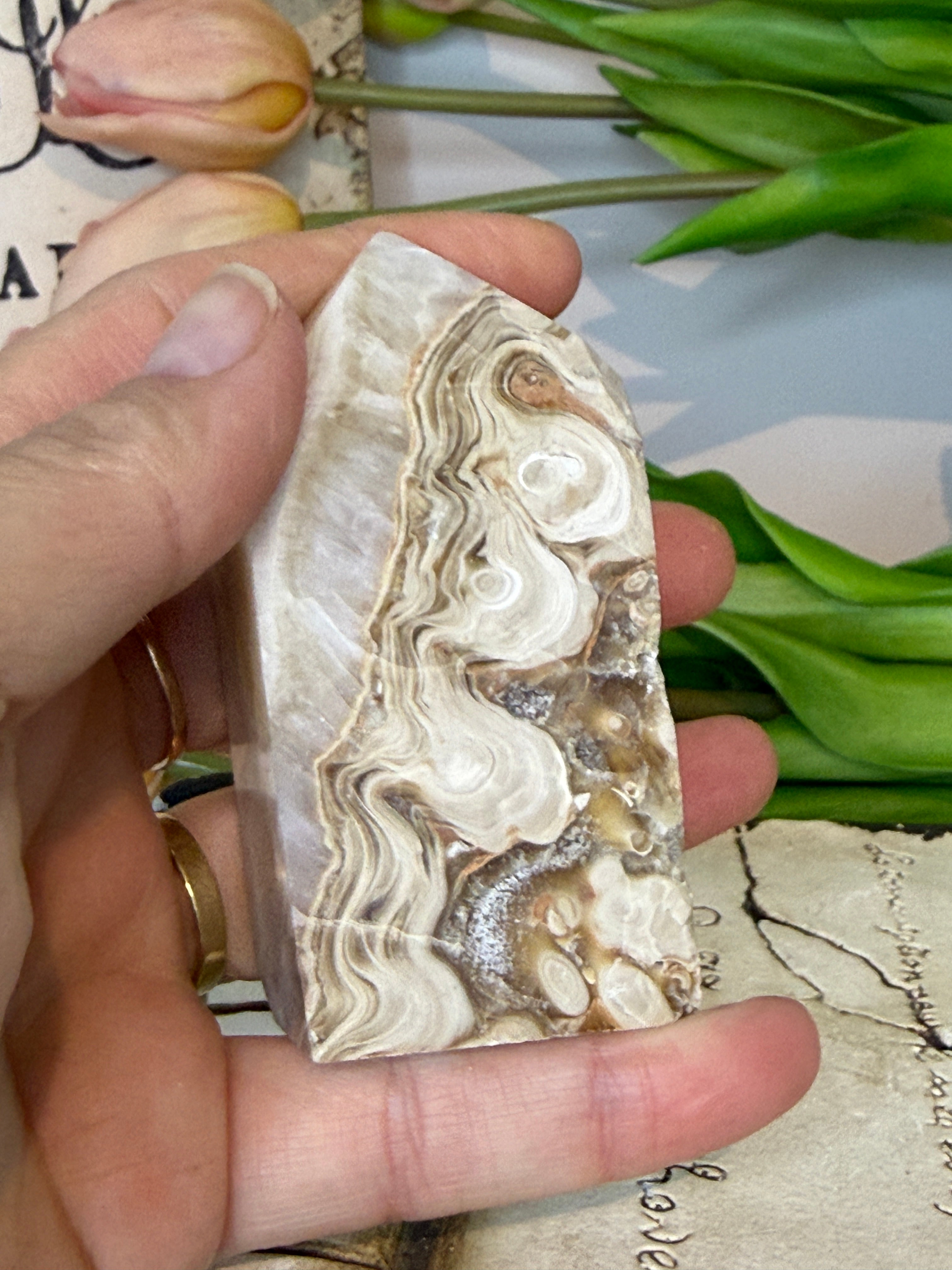 Crazy Lace Agate Freeform Tower