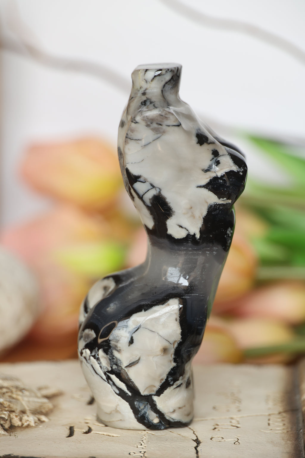 Volcano Agate Lady Bust Carving