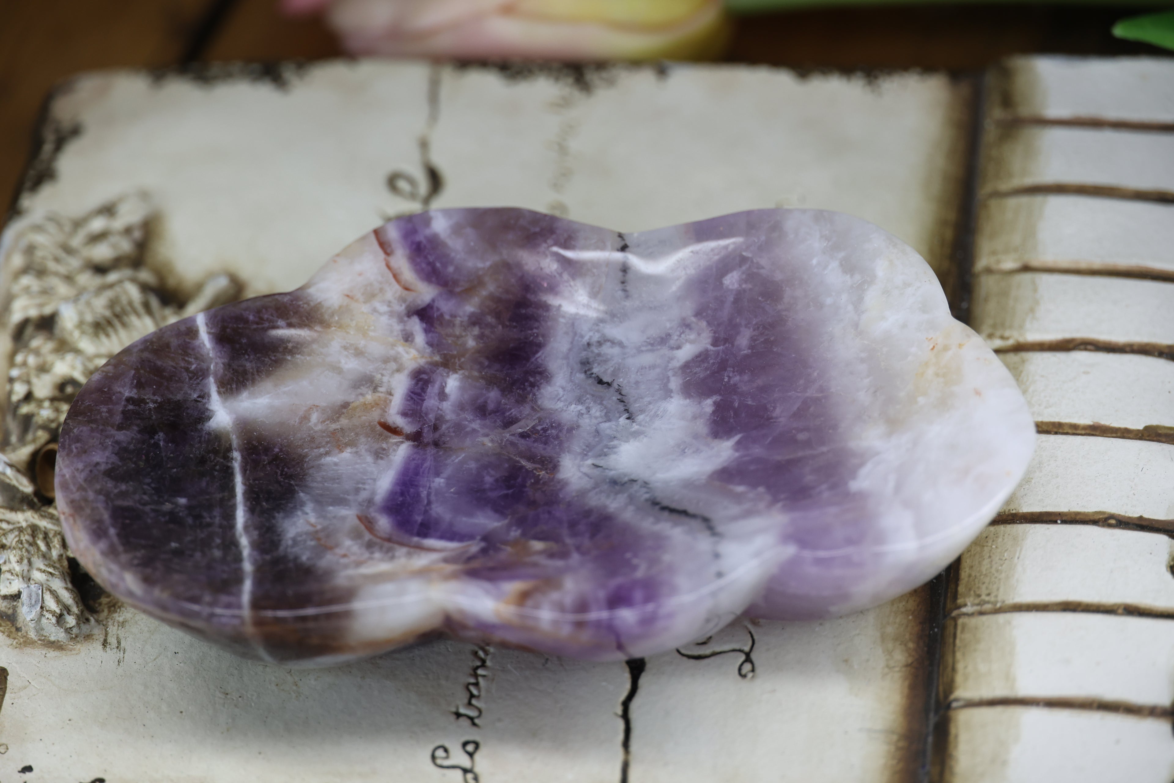 Chevron Amethyst Crystal Dish