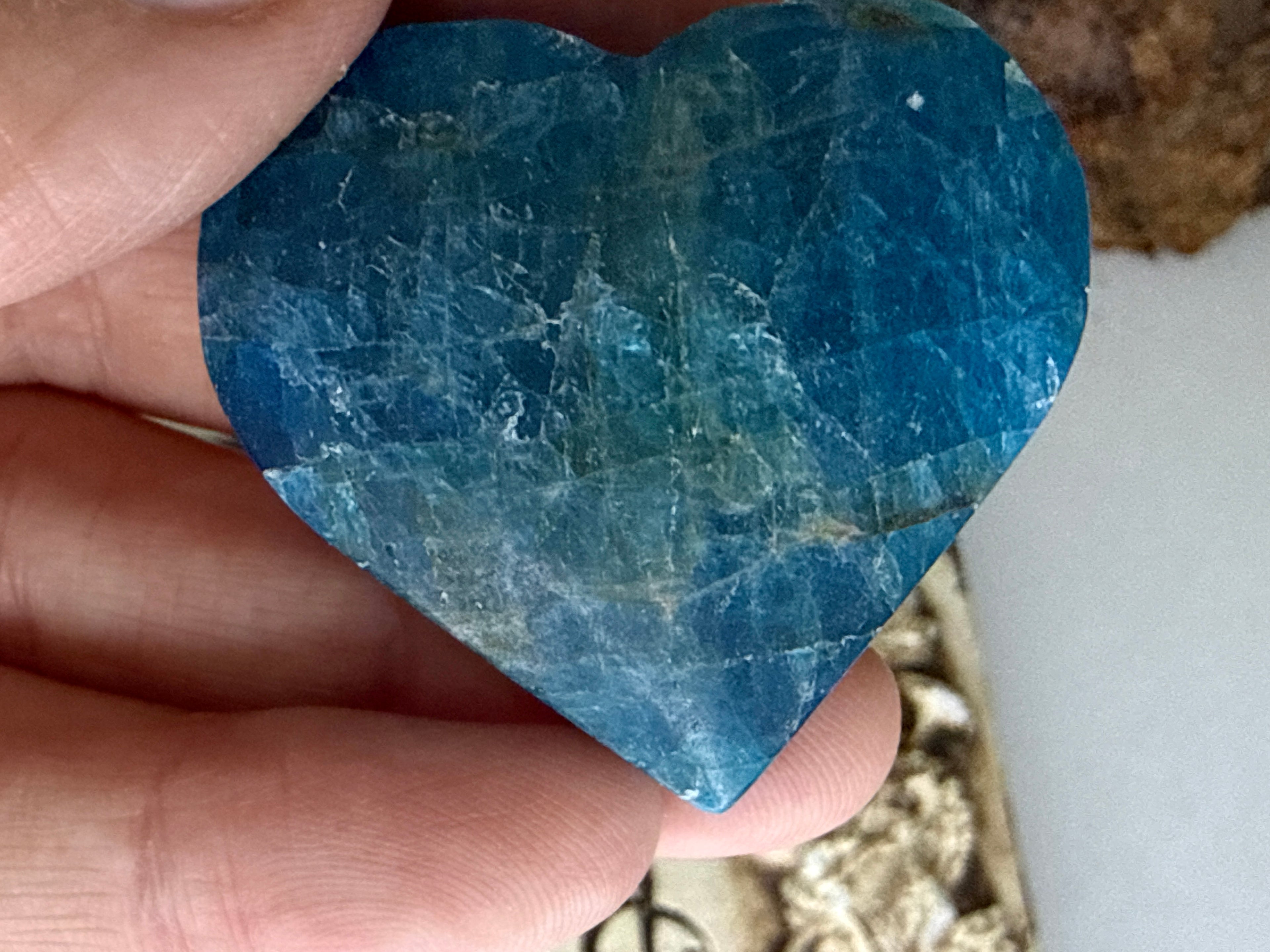 Blue Apatite Heart