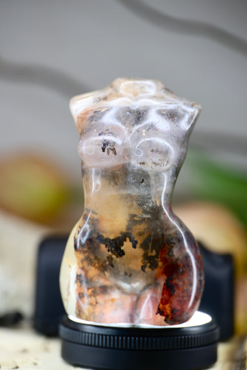 Dendritic Fluorite Lady Body Carving