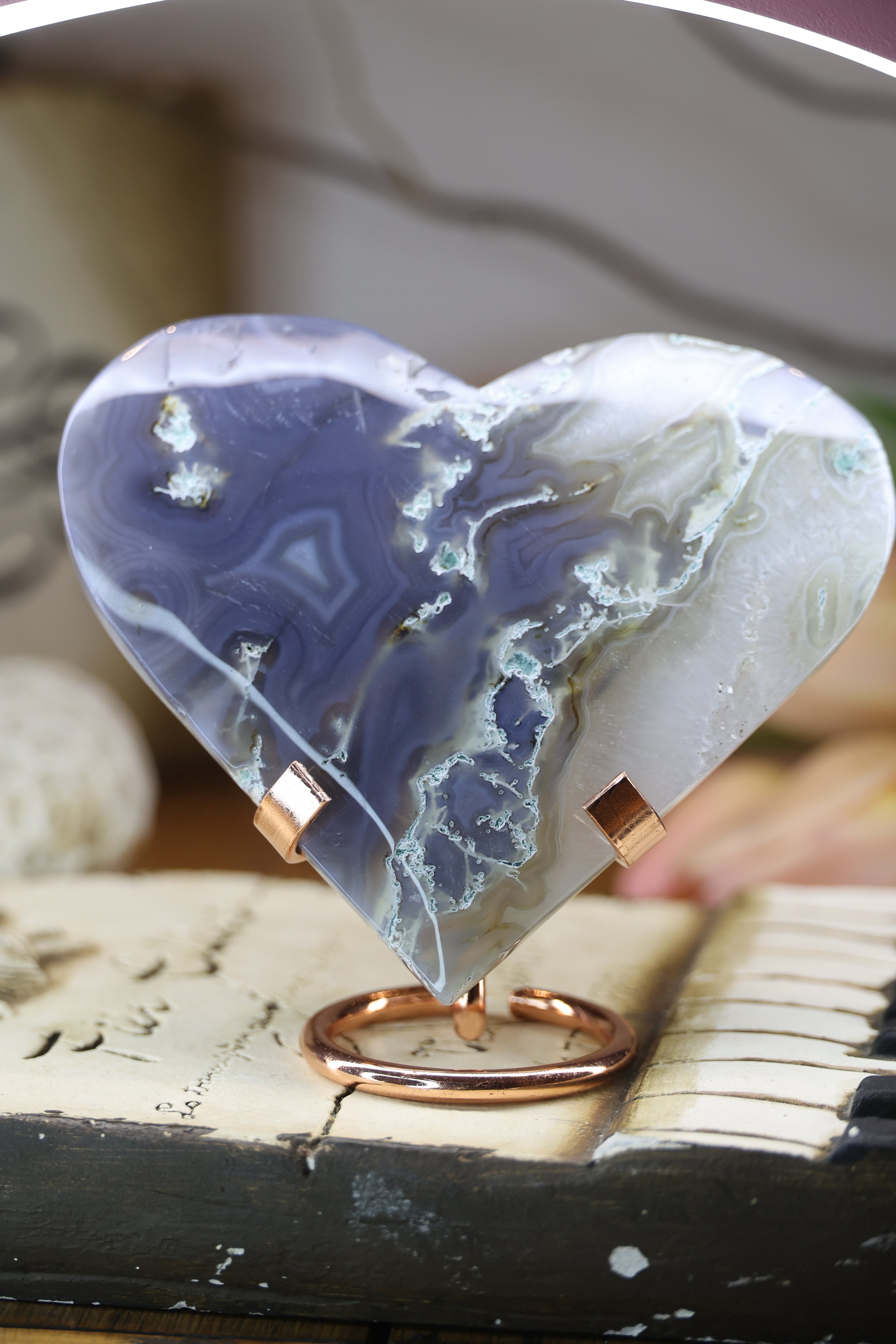 Moss Agate Heart – Scenic Landscape Crystal