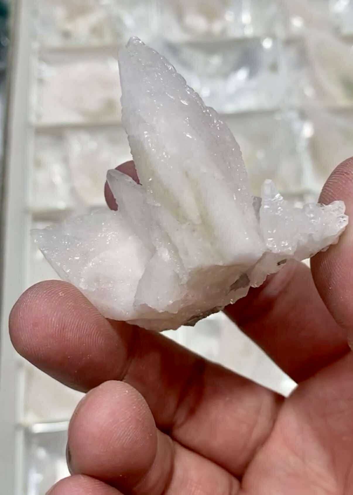 White Aragonite Crystal Cluster
