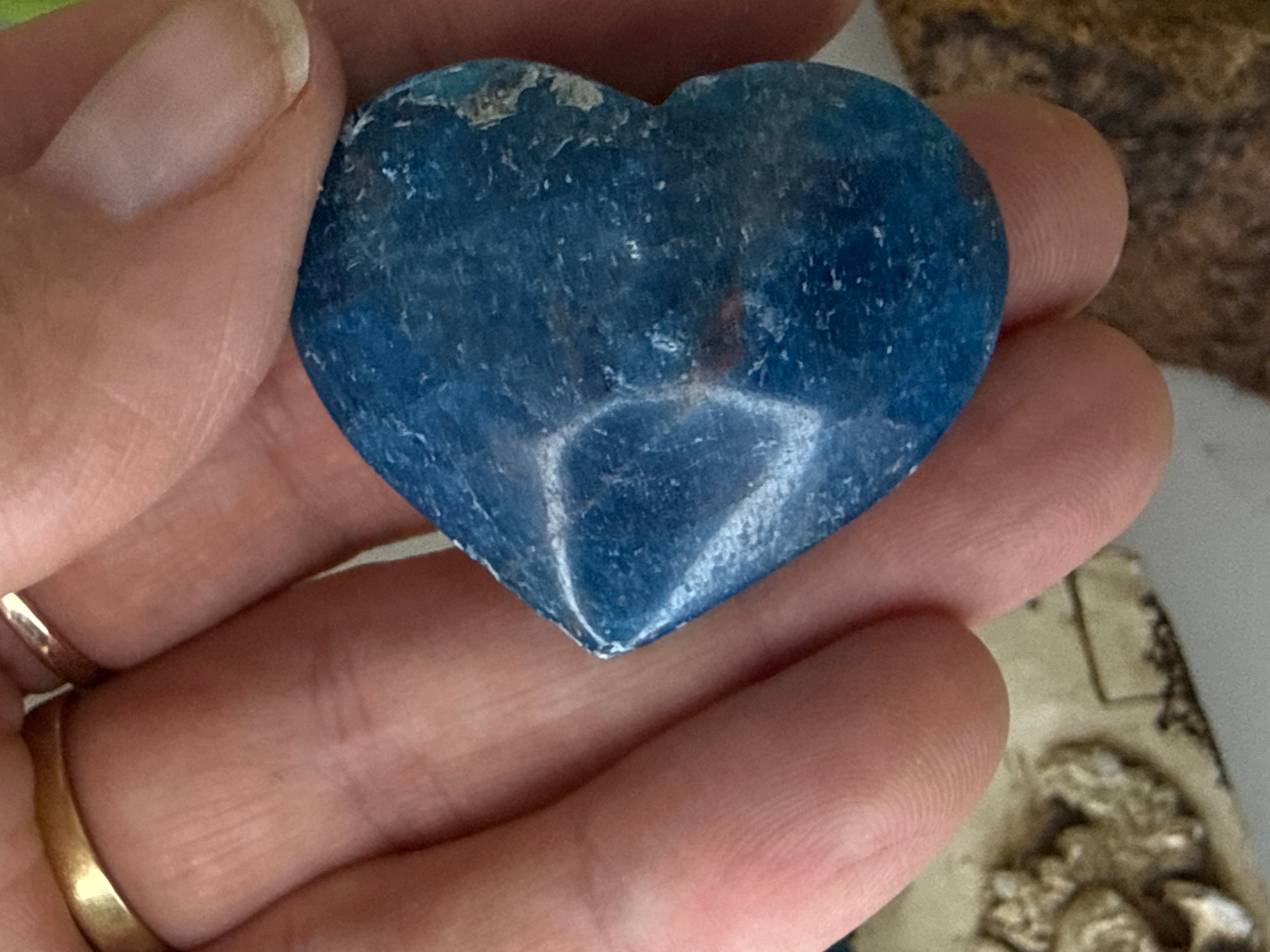 Blue Apatite Heart